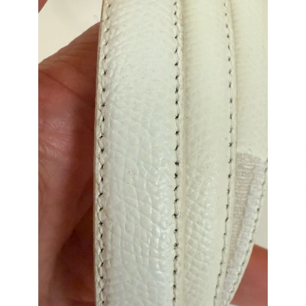 Terry‎ Stack Size XL Minimalist Belt Off White Italian Leather Hook Loop Closure